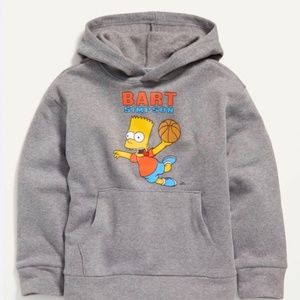 Old Navy Kids  Bart Simpson Basketball Gray Hoodie